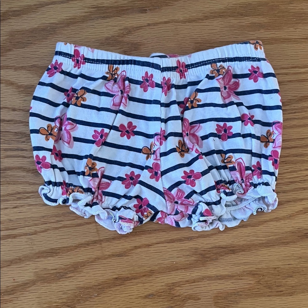 Gerber Pink and Orange Floral Striped Shorts